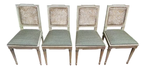Louis Xvi Cane Chairs by Jean Mocque, Paris, Set of 4