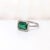2020s 1.2ct East West Emerald Ring W Natural Diamonds in Solid 14k White Gold Em 8x6mm, Size 6.75 For Sale - Image 5 of 8