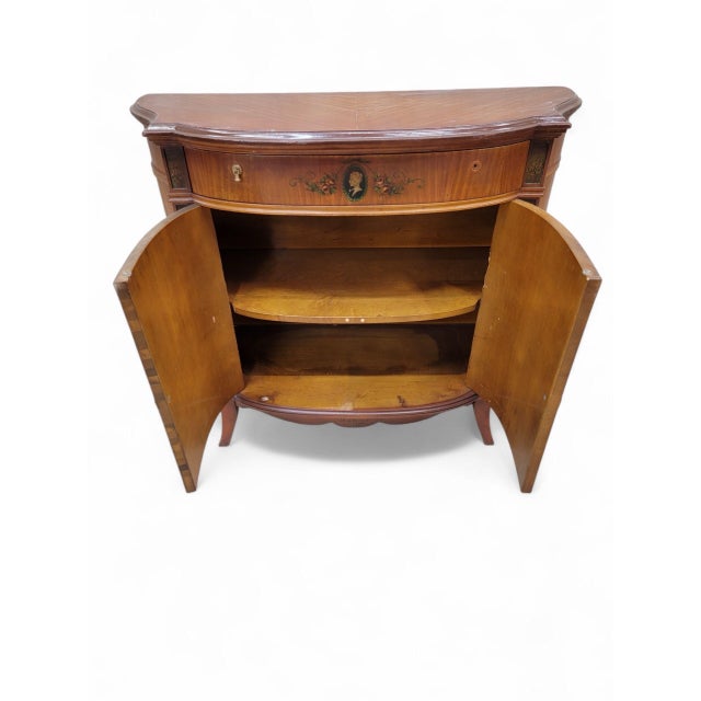 Traditional Antique French Neoclassical Style Demilune Cabinet For Sale - Image 3 of 6