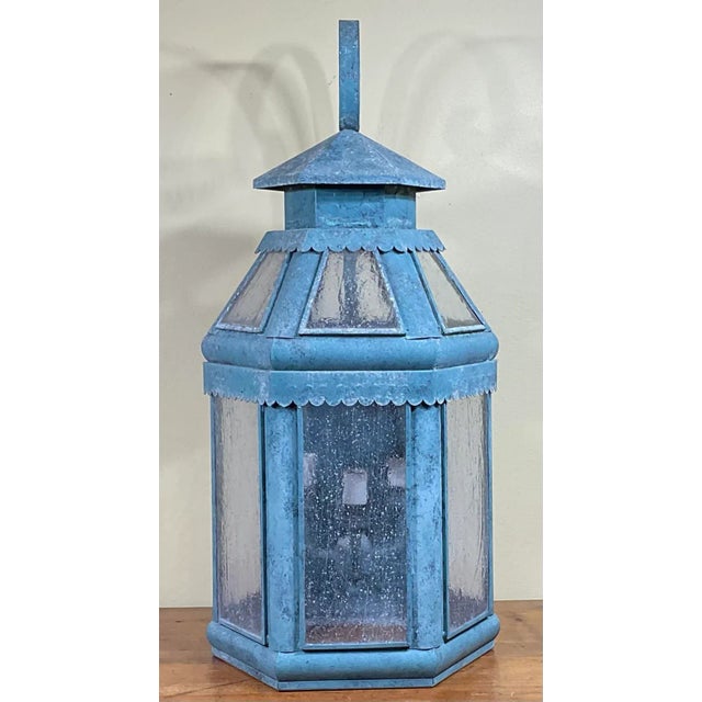 Vintage Handcrafted Solid Brass Wall Lantern For Sale - Image 9 of 13