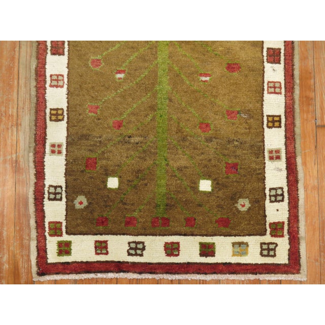 Contemporary Vintage Turkish Throw Rug Featuring Tree of Life Design - 2'6" x 4'4" For Sale - Image 3 of 6
