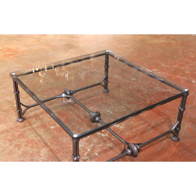 Mid-Century Modern Mid-Century Iron and Glass Coffee Table in the Manner of Diego Giacometti For Sale - Image 3 of 8