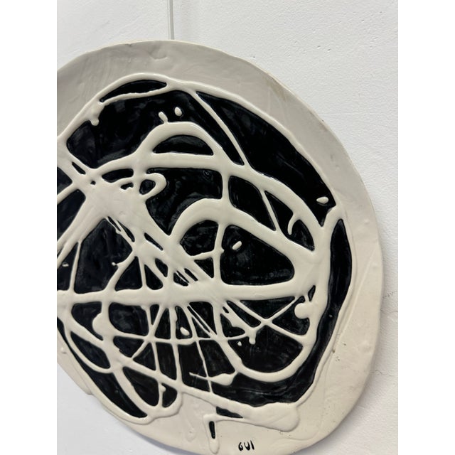Modern Artisan Crafted Ceramic Plate Signed Gui For Sale - Image 9 of 12