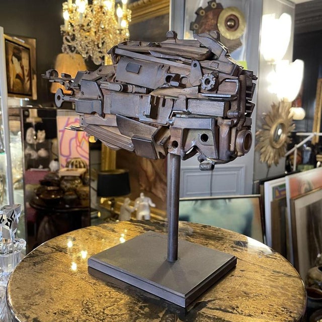 Brutalist Ship / Fish Assembled Sculpturein Steel by Jacques Dufrane, 2000 For Sale - Image 6 of 18