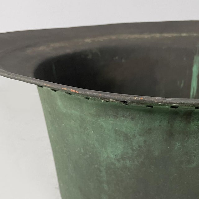Metal Vintage Italian Round Pot in Copper, 1930s For Sale - Image 7 of 12