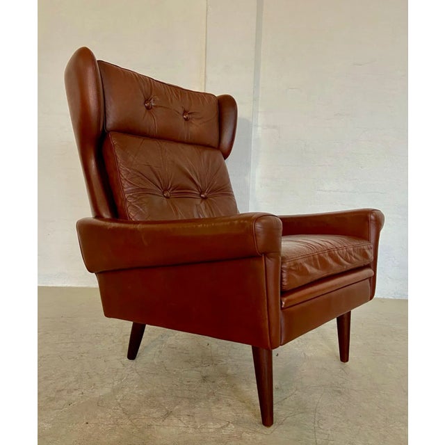 Vintage Danish Caramel Brown Leather Chair by Svend Skipper, 1964 For Sale - Image 12 of 17
