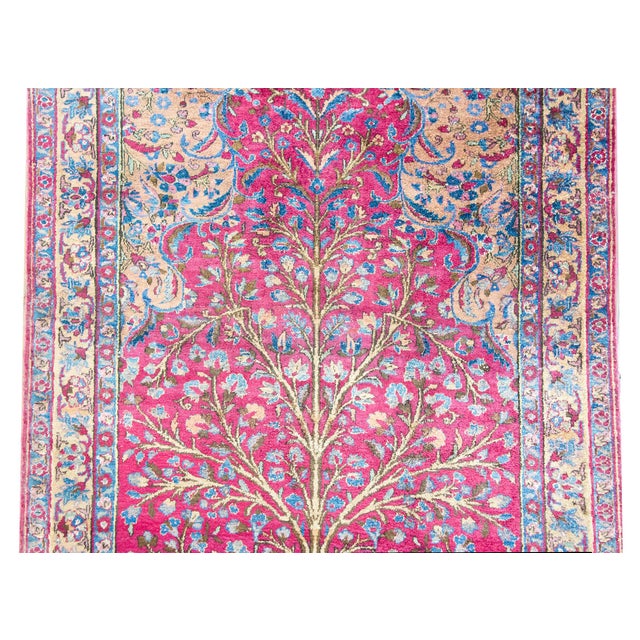 Early 20th Century Persian Qum Silk Prayer Rug For Sale In Chicago - Image 6 of 15