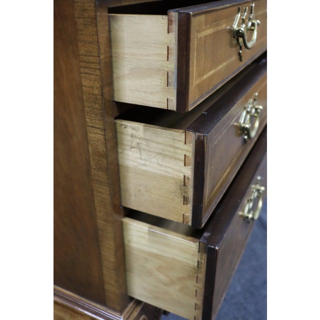 Wood Baker Furniture Walnut Carved Commode For Sale - Image 7 of 12