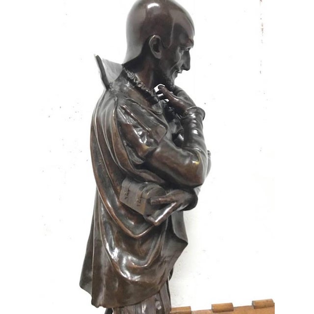 Metal 18th Century Bronze Statue of a Shakespearean Character For Sale - Image 7 of 9