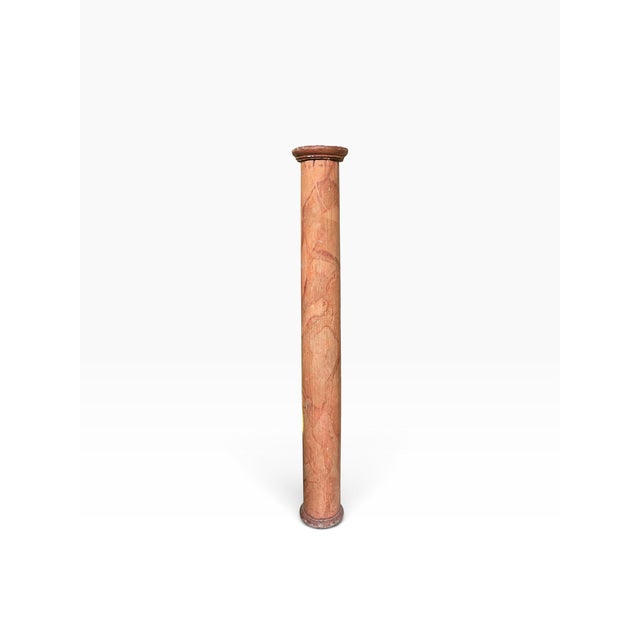 Antique 18th C Faux Marble & Giltwood Roman Column.