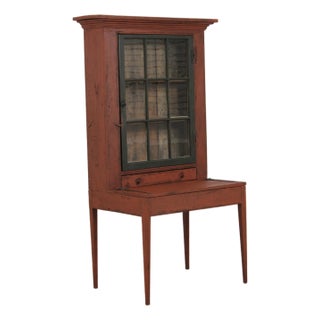 Country Paint Decorated Primitive Plantation Desk For Sale