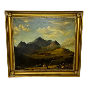 Early 19th Century Oil Painting Mount Snowdon North Wales Attributed Edward William 1781-1855, Frame