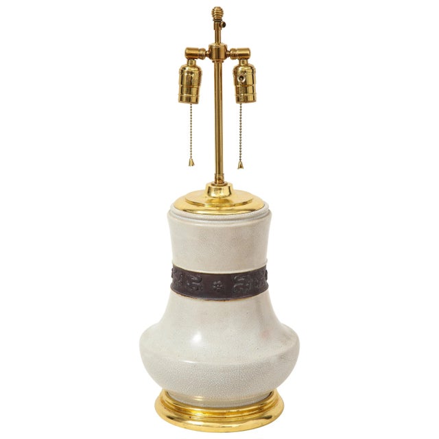 Chinese Porcelain Monochrome Vase Mounted as a Lamp For Sale - Image 9 of 9