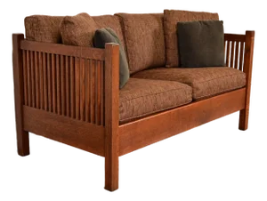 Stickley Mission Oak Arts & Crafts Spindle Settle Sofa