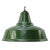 Vintage British Industrial Green Enamel Pendant Light For Sale