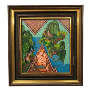 Late 20th Century Original Indo Persian Painting Mughal For Sale