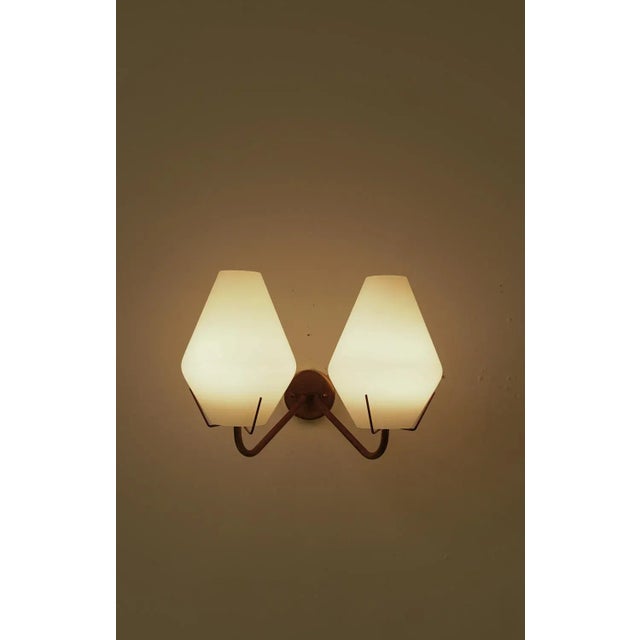Swedish Wall Lamp in Brass and Glass attributed to Asea, 1950s For Sale - Image 9 of 10