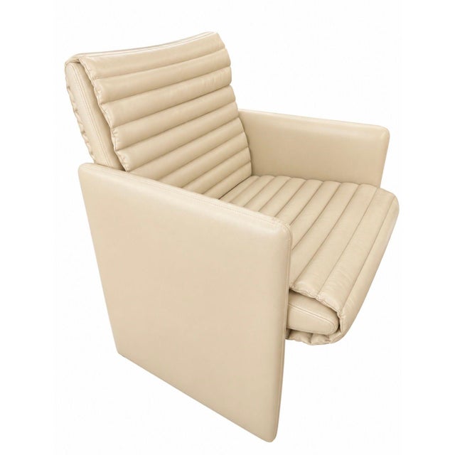 Set 8 Preview Leather Dining/Arm Lounge Chairs, 1980 For Sale - Image 4 of 12