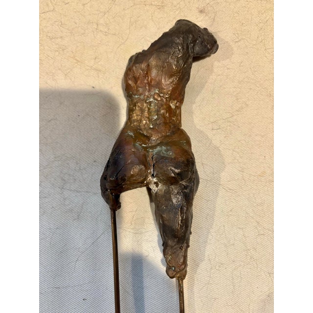 Bronze Mid- Century Modern Bronze Abstract Figurative Female Sculpture (14.75” High) For Sale - Image 8 of 11