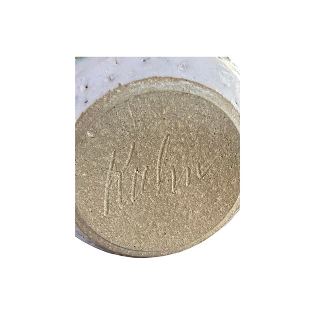 Green Vintage Mid Century Modern Studio Art Pottery Ceramic Vase 1960s For Sale - Image 8 of 8