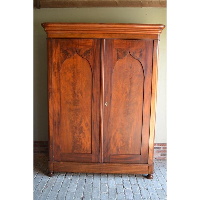 Antique Mahogany Wooden Gate Cabinet For Sale - Image 9 of 10