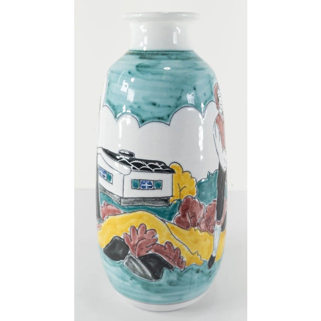 Mid-Century Modern Mid-Century Norwegian Art Pottery Vase, Signed For Sale - Image 3 of 9