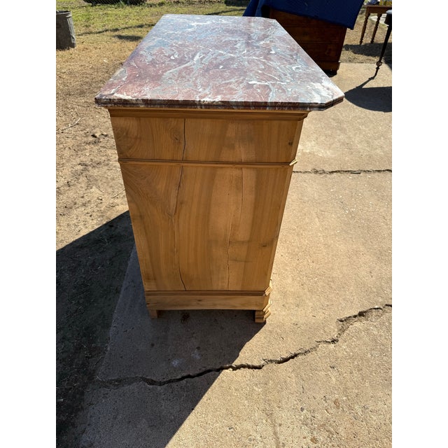 19th Century Louis Philippe Burl Walnut Bleached Marble Top Chest of Drawer / Commodes For Sale - Image 11 of 12