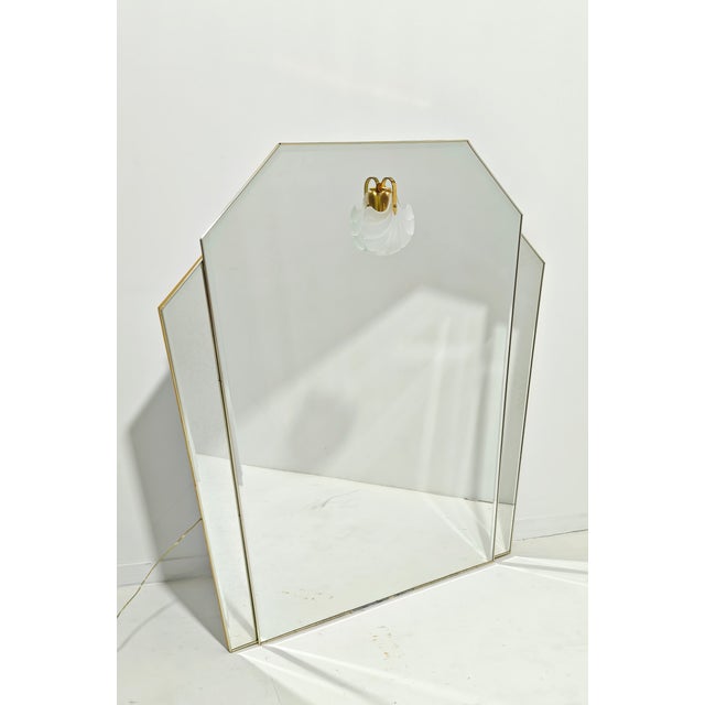 Vintage Italian Wall Mirror with Integrated Light, 1980s For Sale - Image 10 of 13