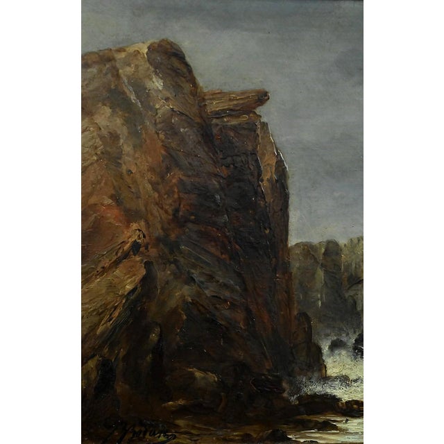 French School Artist, The Wild Coast of Belle-Île-en-Mer, 19th Century, Oil on Wood, Framed For Sale - Image 7 of 17