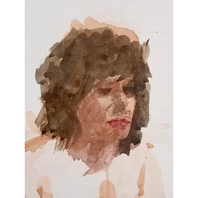 1960s Original Vintage Watercolor Seated Female Nude by Harry Barton For Sale - Image 5 of 7