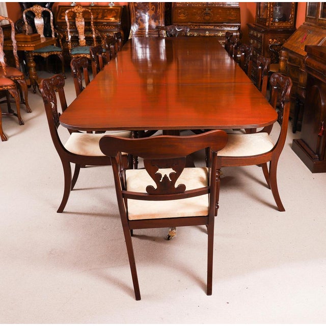 Antique Regency Revival Triple Pillar Dining Table Whytock & Reid 20th Century, 1890s For Sale - Image 5 of 17