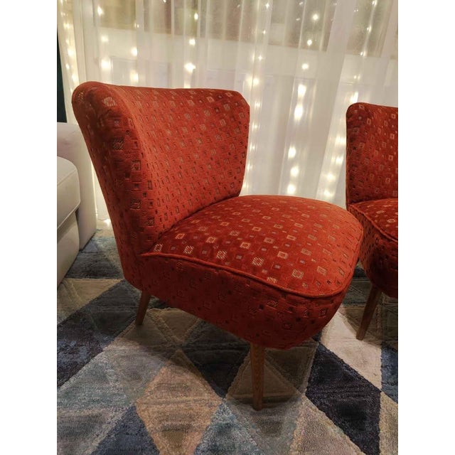 Hungarian Red Lounge Chairs, 1950s, Set of 2 For Sale - Image 4 of 6