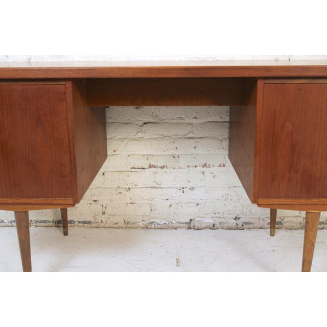 Vintage Mid-Century Teak Desk in the Style of Arne Vodder For Sale - Image 9 of 14