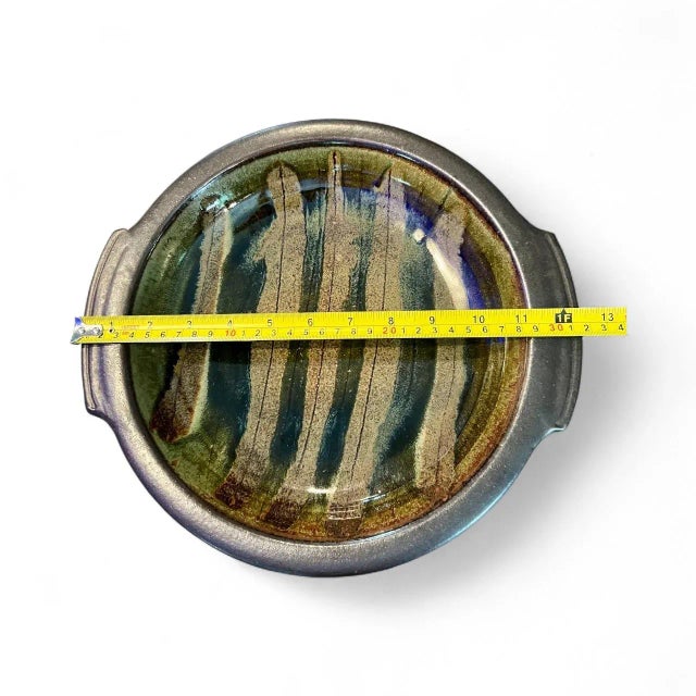 Brad Tucker Cedar Creek Stoneware Serving Platter-Nc Studio Pottery-Handled Tray For Sale - Image 10 of 10