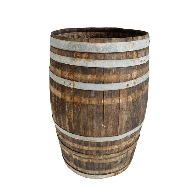 Vintage Wood & Iron Barrel For Sale - Image 4 of 4