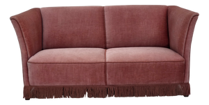 Danish 2-Seater Sofa in Salmon Pink Furniture Velour, 1970s