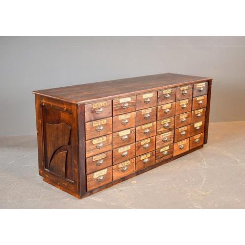 Wood Art Nouveau Ironmongers Shop Counter Drawers, 1890s For Sale - Image 7 of 14