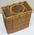 Wood Vintage Tall Woven Wicker Basket With Handles For Sale - Image 7 of 7
