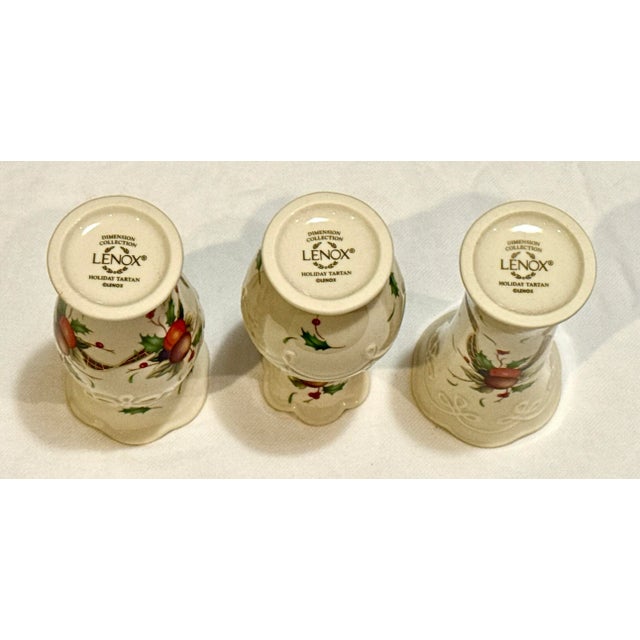 Ceramic Lenox Holiday Tartan Bud Vases - S/3 - New in Box For Sale - Image 7 of 9
