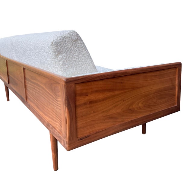 1950s Solid Walnut Case Sofa/Daybed by Mel Smilow For Sale In New York - Image 6 of 14