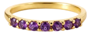 Amethyst Stacking Band Ring, Febraury Birthstone Gemstone Ring Us 7