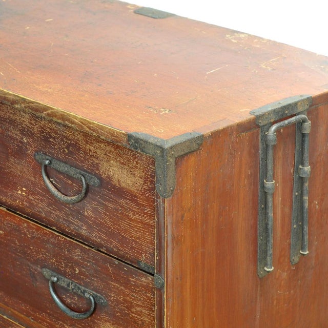 Wood Japanese Tansu Chest of Drawers, 1870 For Sale - Image 7 of 16