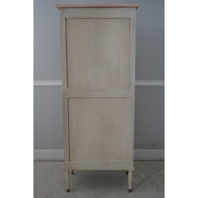 French Louis XVI Style Marble Top Painted Finish Semainier Lingerie Chest For Sale - Image 12 of 12