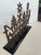 Fascinating found object sculpture having vintage iron fragment of an old fence or gate, mounted and now a piece of art. SW