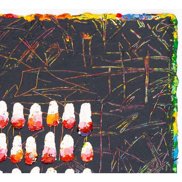 Contemporary Elfi Schuselka "Align #9" Acrylic on Tarlatan For Sale - Image 3 of 6