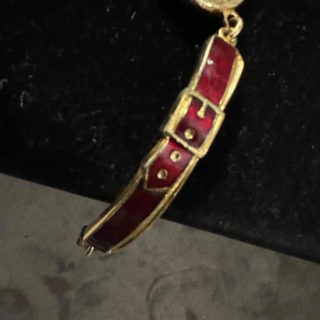 Italian An Iconic 1990s Brass and Red Enamel Bracelet by Roberta Di Camerino For Sale - Image 3 of 10