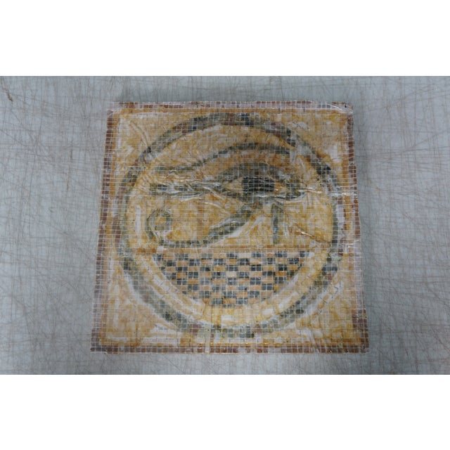 Vintage Egyptian Eye of Horus Marble Quartz Mosaic Tile Plaque 12" For Sale - Image 11 of 11