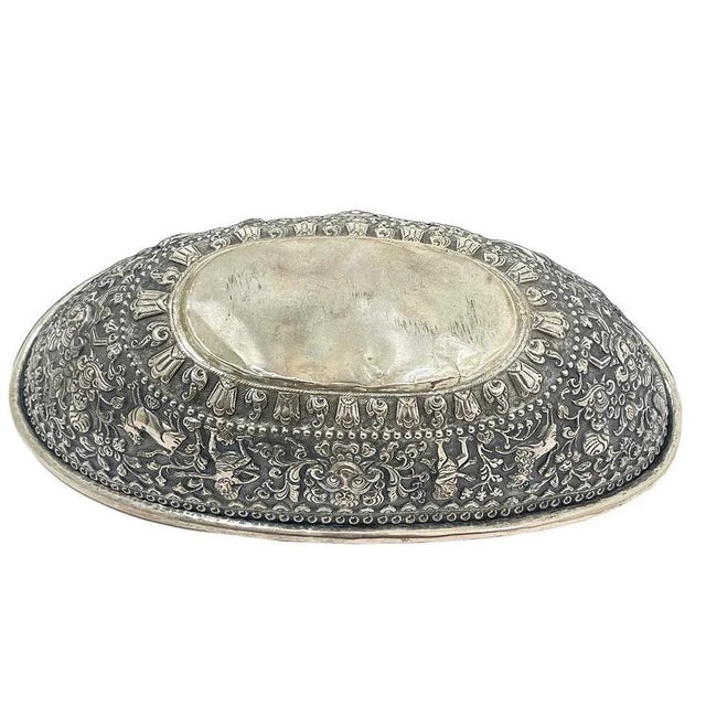 Metal Indonesian Yogya, Djokja Bread Basket with Human and Animal Figures, 1890s For Sale - Image 7 of 9