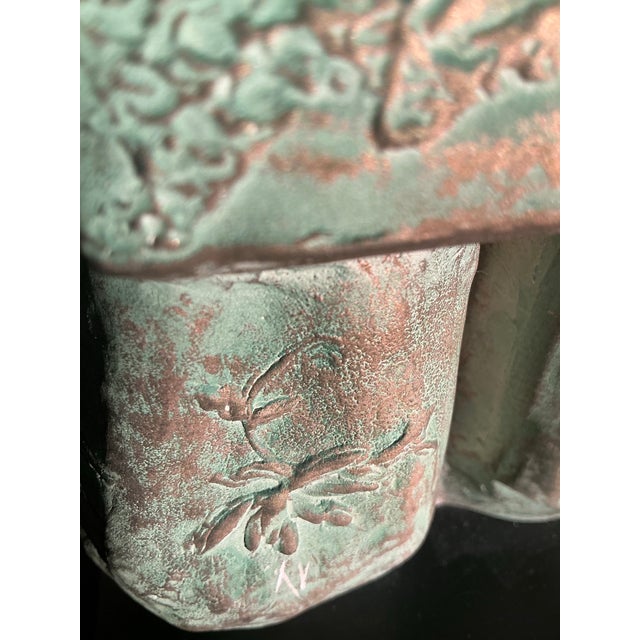 Austin Productions Japanese Noh Dancer Sculpture in Verdigris Finish, Circa 1981 For Sale - Image 9 of 12