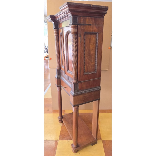 Wood 19th Century Burl Mahogany Wood Kunst Cabinet for Collectable Curiosities Flemish Germanic Low Countries For Sale - Image 7 of 10